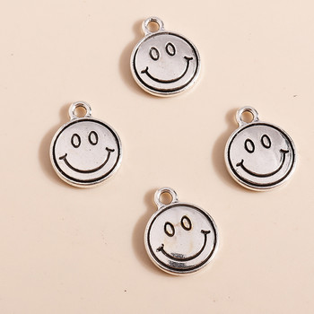 20 τμχ 12*15mm Classic Alloy Smile Face Charms Μενταγιόν για Κολιέ Σκουλαρίκια Κατασκευή Αξεσουάρ Γούρι κεφαλιού Diy Jewelry Findings