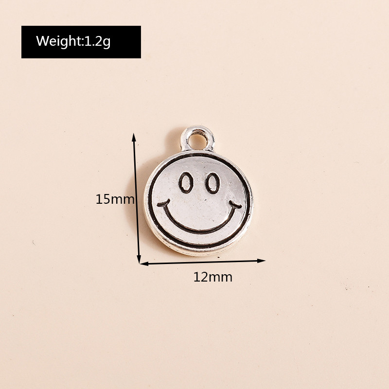 20 τμχ 12*15mm Classic Alloy Smile Face Charms Μενταγιόν για Κολιέ Σκουλαρίκια Κατασκευή Αξεσουάρ Γούρι κεφαλιού Diy Jewelry Findings