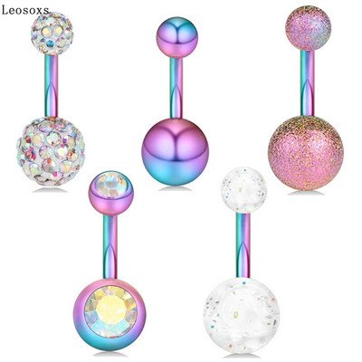 Leosoxs Belly Button Ring New Human Body Piercing Ομφαλικό τρύπημα από ανοξείδωτο ατσάλι