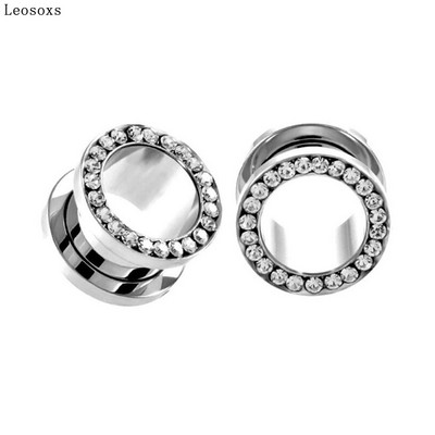 Leosoxs 2 τεμαχίων Διαστολέας αυτιού από ανοξείδωτο ατσάλι με διάτρηση αυτιού, δημοφιλές ευρωπαϊκά και αμερικανικά κοσμήματα