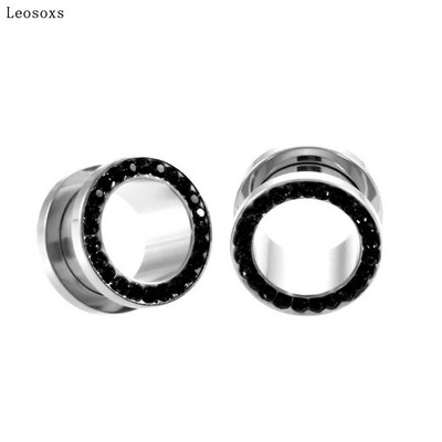 Leosoxs 2 τεμαχίων Διαστολέας αυτιού από ανοξείδωτο ατσάλι με διάτρηση αυτιού, δημοφιλές ευρωπαϊκά και αμερικανικά κοσμήματα