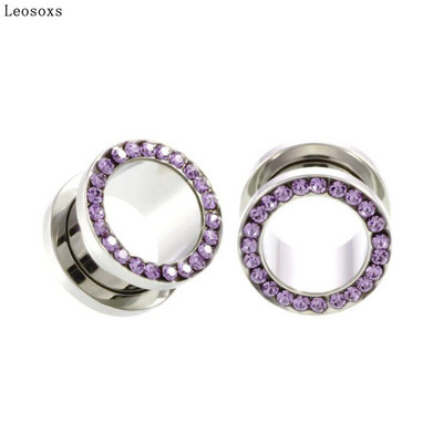 Leosoxs 2 τεμαχίων Διαστολέας αυτιού από ανοξείδωτο ατσάλι με διάτρηση αυτιού, δημοφιλές ευρωπαϊκά και αμερικανικά κοσμήματα