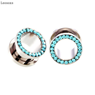 Leosoxs 2 τεμαχίων Διαστολέας αυτιού από ανοξείδωτο ατσάλι με διάτρηση αυτιού, δημοφιλές ευρωπαϊκά και αμερικανικά κοσμήματα