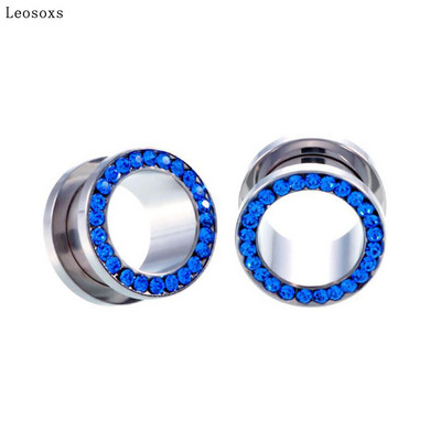 Leosoxs 2 τεμαχίων Διαστολέας αυτιού από ανοξείδωτο ατσάλι με διάτρηση αυτιού, δημοφιλές ευρωπαϊκά και αμερικανικά κοσμήματα