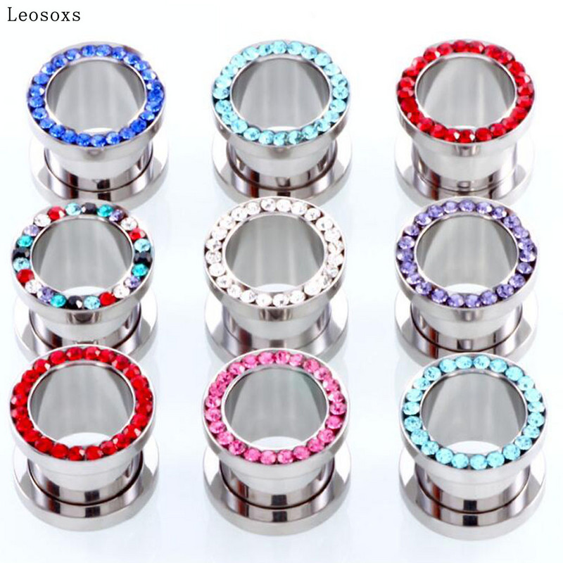 Leosoxs 2 τεμαχίων Διαστολέας αυτιού από ανοξείδωτο ατσάλι με διάτρηση αυτιού, δημοφιλές ευρωπαϊκά και αμερικανικά κοσμήματα