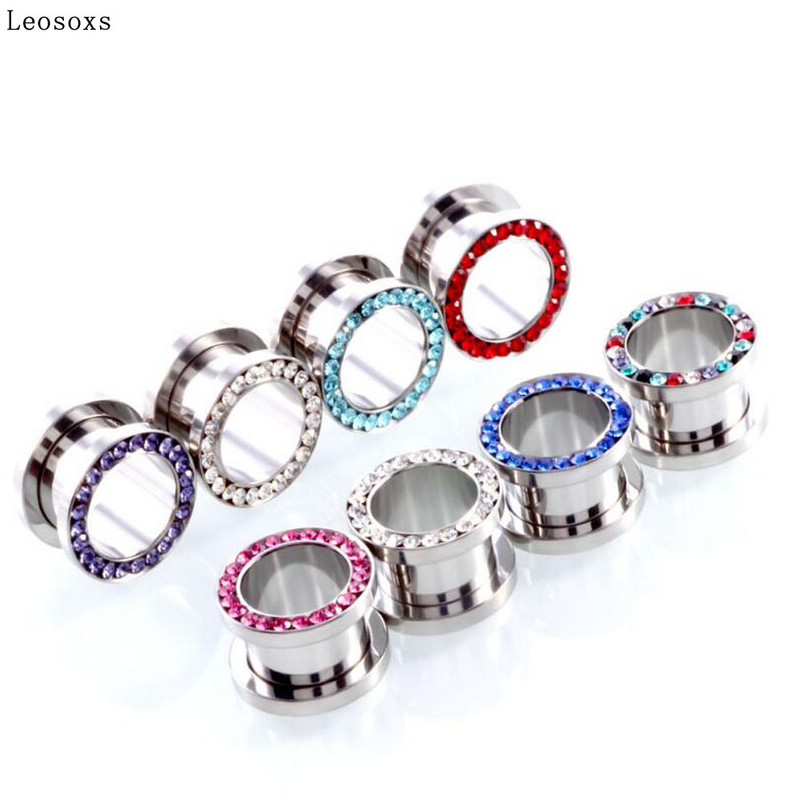 Leosoxs 2 τεμαχίων Διαστολέας αυτιού από ανοξείδωτο ατσάλι με διάτρηση αυτιού, δημοφιλές ευρωπαϊκά και αμερικανικά κοσμήματα