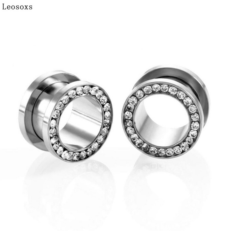 Leosoxs 2 τεμαχίων Διαστολέας αυτιού από ανοξείδωτο ατσάλι με διάτρηση αυτιού, δημοφιλές ευρωπαϊκά και αμερικανικά κοσμήματα