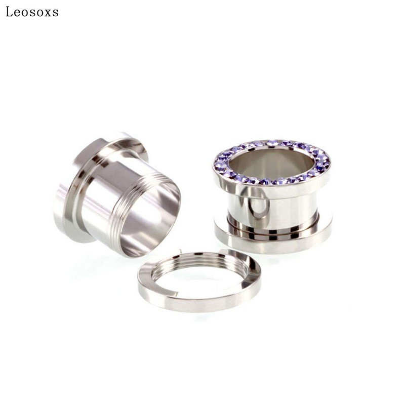 Leosoxs 2 τεμαχίων Διαστολέας αυτιού από ανοξείδωτο ατσάλι με διάτρηση αυτιού, δημοφιλές ευρωπαϊκά και αμερικανικά κοσμήματα