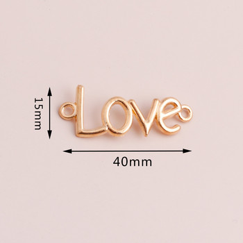 10 τμχ Χρυσό Χρώμα Big Letters Love Connectors for DIY βραχιόλια Κολιέ 40x15mm Big Statement Μενταγιόν Γούρια Αξεσουάρ