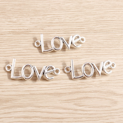 10 τμχ Χρυσό Χρώμα Big Letters Love Connectors for DIY βραχιόλια Κολιέ 40x15mm Big Statement Μενταγιόν Γούρια Αξεσουάρ