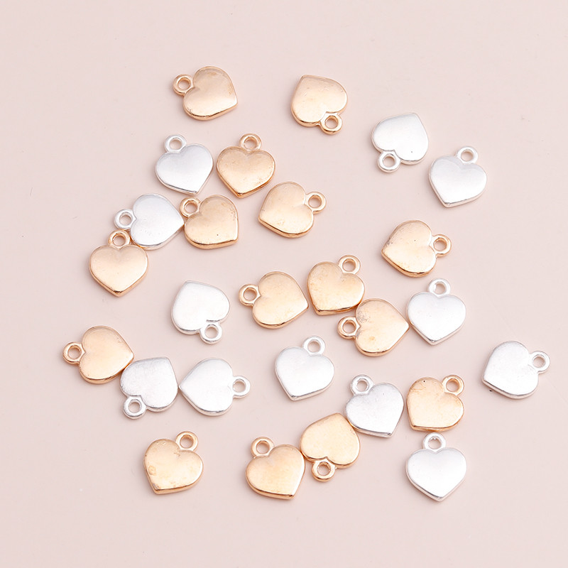 30τμχ 13x10mm Χρυσό Ασημί Χρώμα Small Alloy Καρδιές Μενταγιόν Γούρια για DIY Βραχιόλια Κολιέ Making Finding