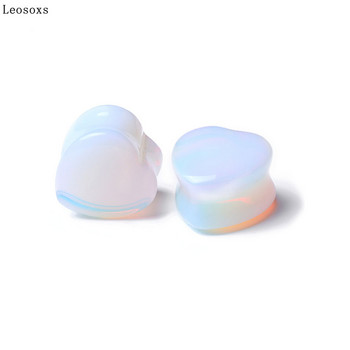 Leosoxs Hot Ear Expansion Love Heart-shaped Stone Pinna Earrings Earrings Piercing Jewelry Plug Tunnel Jewelry