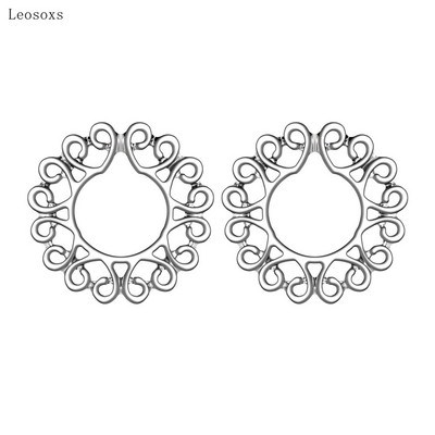 Leosoxs Fashion Νέο Αντιαλλεργικό Δαχτυλίδι στήθους σε σχήμα καρδιάς Κοσμήματα Piercing Edge με κοίλο σχέδιο