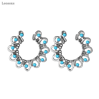 Leosoxs Fashion Νέο Αντιαλλεργικό Δαχτυλίδι στήθους σε σχήμα καρδιάς Κοσμήματα Piercing Edge με κοίλο σχέδιο