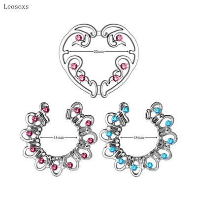 Leosoxs Fashion Νέο Αντιαλλεργικό Δαχτυλίδι στήθους σε σχήμα καρδιάς Κοσμήματα Piercing Edge με κοίλο σχέδιο