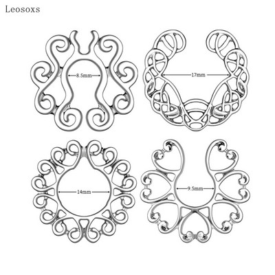 Leosoxs Fashion Νέο Αντιαλλεργικό Δαχτυλίδι στήθους σε σχήμα καρδιάς Κοσμήματα Piercing Edge με κοίλο σχέδιο