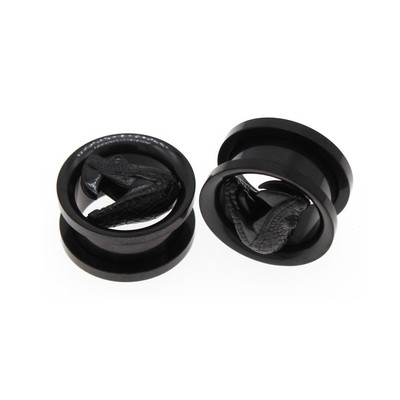 Leosoxs 1 Pair Snake Screw Ear Gauge Gauge and Tunnels 8-19mm Skull Ear Expander Strecher Earrings Body Piercing Jewelry New