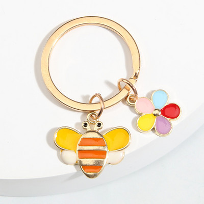 Breloc drăguț emailat, floare colorată, breloc de albine, breloc cu animale, pentru femei, bărbați, accesoriu pentru geantă, bijuterii DIY, cadouri