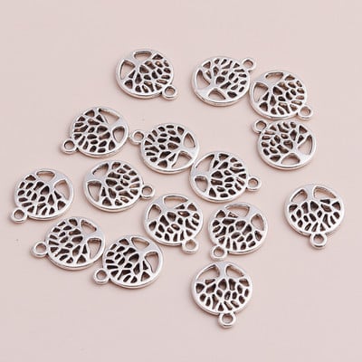 50 de bucăți 17*9 mm la modă, placat cu argint antic, picături de apă, breloc din aliaj metalic, pandantiv cu flori pentru bijuterii DIY, marcare manuală