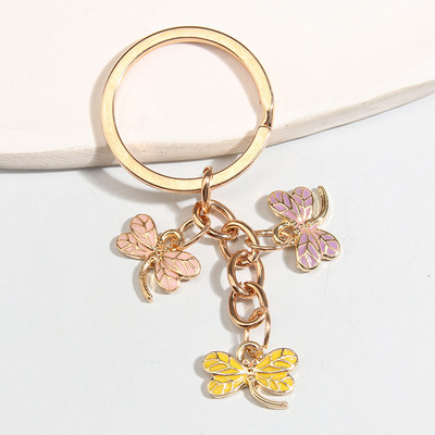 Breloc drăguț emailat, breloc cu libelule colorată, breloc cu animale, cadouri de suvenir pentru femei, bărbați, chei de mașină, bijuterii lucrate manual DIY