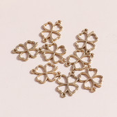 40 τμχ 15*20 χιλιοστά Χρυσό Χρώμα Μεταλλικά Γούρια Lucky Irish Τετράφυλλα μενταγιόν τριφύλλι για κοσμήματα κατασκευής DIY Χειροποίητο κολιέ βραχιόλι