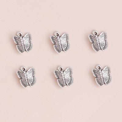 50 τμχ 15*12 χιλιοστά Trendy Metal Charms Θιβετιανό Ασημί Χρώμα Υπέροχα μενταγιόν πεταλούδας για DIY κοσμήματα κατασκευής χειροποίητων χειροτεχνιών χύμα