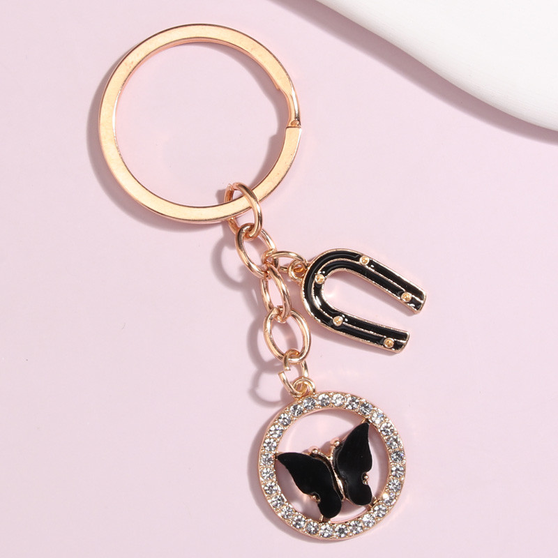 Breloc drăguț emailat, 3 culori, fluture, potcoavă, breloc norocos, cadouri de suvenir pentru femei, bărbați, bijuterii lucrate manual