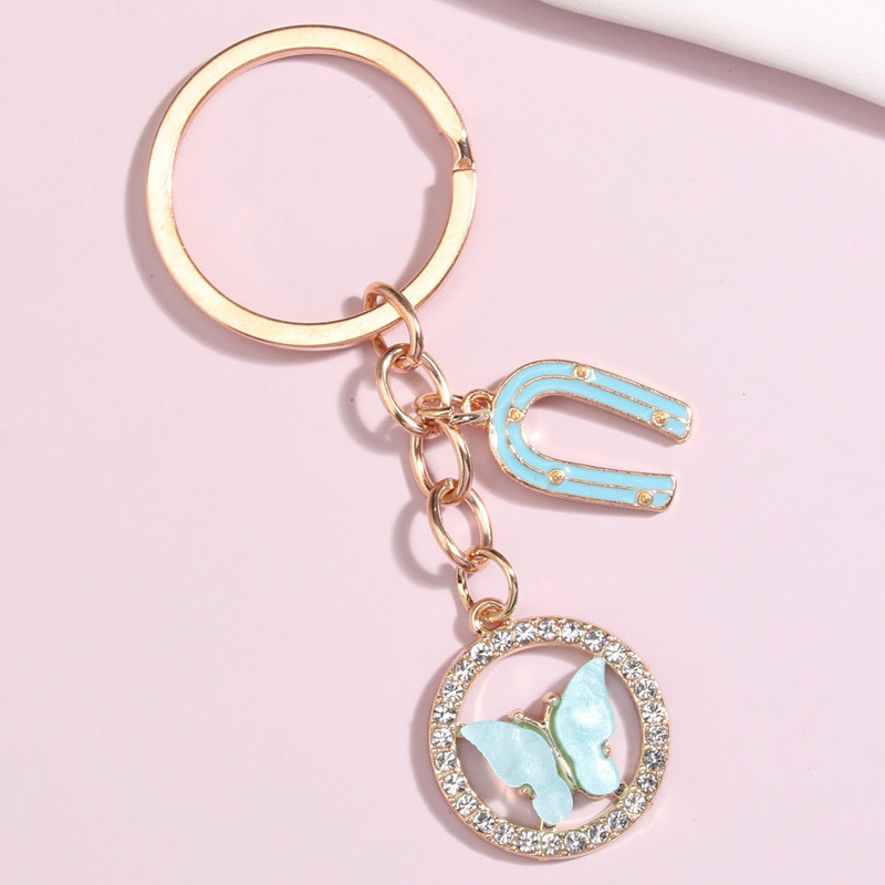 Breloc drăguț emailat, 3 culori, fluture, potcoavă, breloc norocos, cadouri de suvenir pentru femei, bărbați, bijuterii lucrate manual