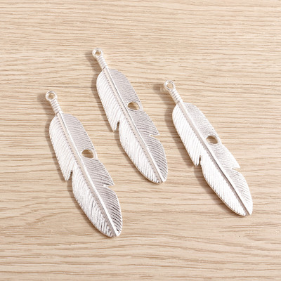 5 bucăți 15*57 mm de culoare aurie brelocuri cu pene mari Pandantive pentru cercei de bricolaj, coliere, fabricarea de aripi, brelocuri, accesorii de bijuterii