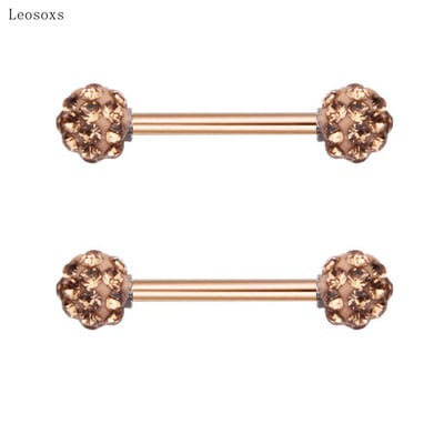 Leosoxs 2 bucăți bijuterii piercing cu inele de sân din oțel inoxidabil, în stil european și american, cu zircon