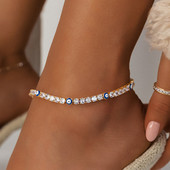 Stonefans Hip Hop Strasuri Evil Eye gleznă brăţară bijuterii vrac pentru femei cristal strălucitor plajă gleznă accesorii boeme