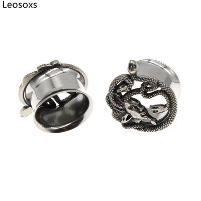 Leosoxs 1 par čepića za uši u obliku zmijske glave od nehrđajućeg čelika Mjerači Tunovi Nosači Ekspanderi 8-25 mm Body Piercing Modni nakit Novo