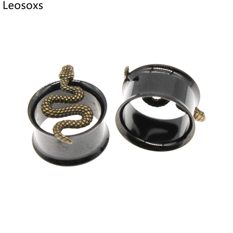 Leosoxs 1 par mjerača za zmijske uši od nehrđajućeg čelika Tuneli za proširenje naušnica Nosači za piercing Modni nakit 8-25 mm
