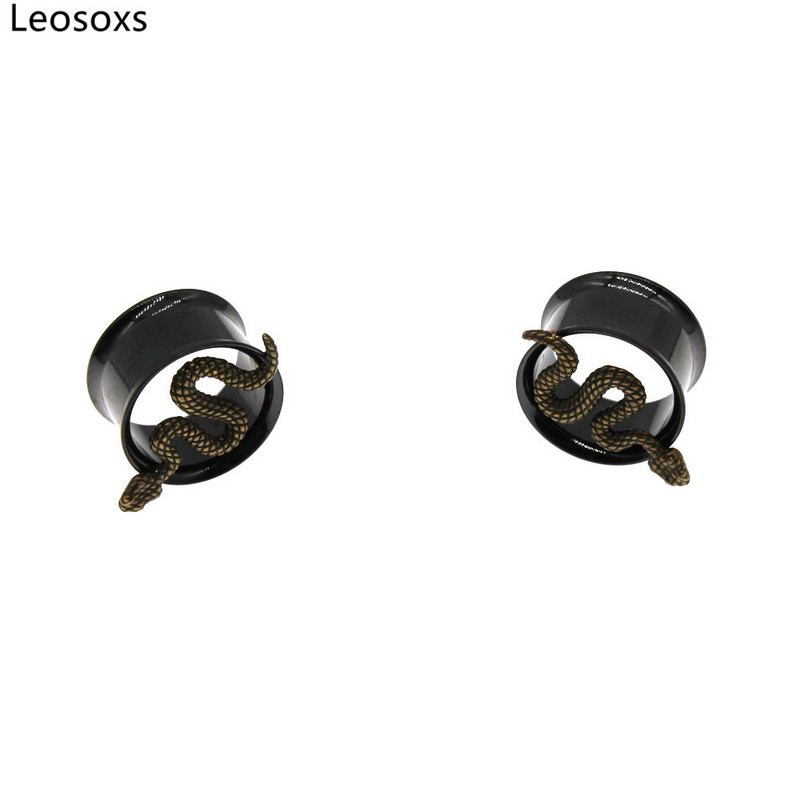 Leosoxs 1 par mjerača za zmijske uši od nehrđajućeg čelika Tuneli za proširenje naušnica Nosači za piercing Modni nakit 8-25 mm