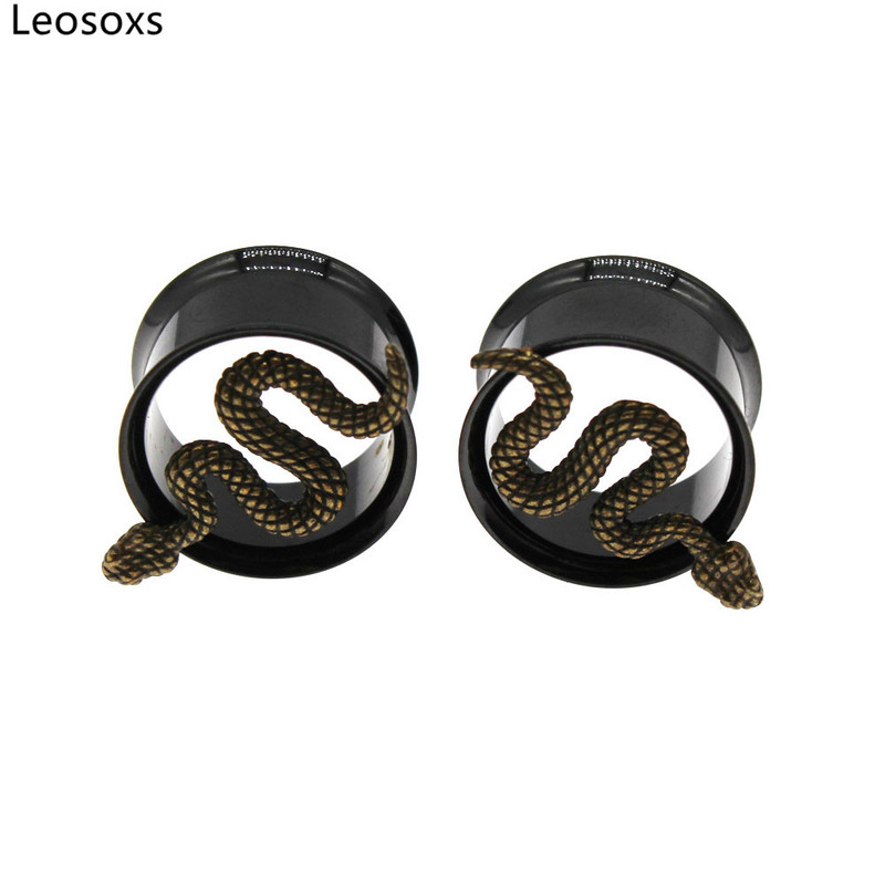 Leosoxs 1 par mjerača za zmijske uši od nehrđajućeg čelika Tuneli za proširenje naušnica Nosači za piercing Modni nakit 8-25 mm