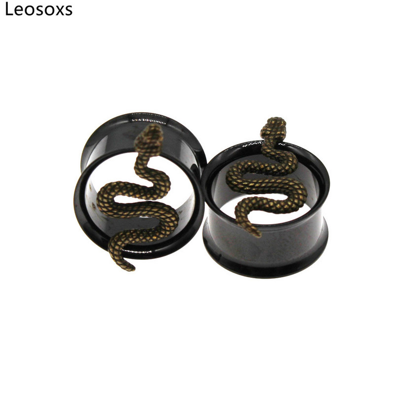Leosoxs 1 par mjerača za zmijske uši od nehrđajućeg čelika Tuneli za proširenje naušnica Nosači za piercing Modni nakit 8-25 mm