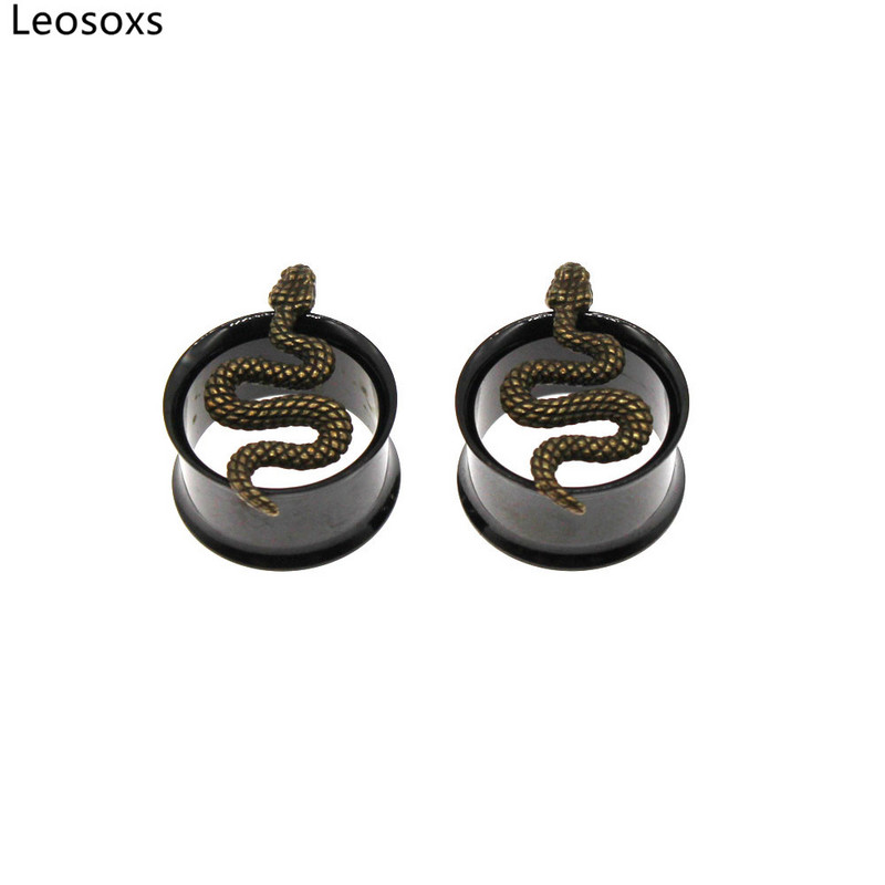 Leosoxs 1 par mjerača za zmijske uši od nehrđajućeg čelika Tuneli za proširenje naušnica Nosači za piercing Modni nakit 8-25 mm