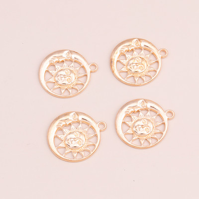 10 bucăți 30x26mm bijuterii retro DIY Luna Soare Pandantive Brelocuri pentru realizarea de brățări Colieri Accesorii de culoare argintie antică