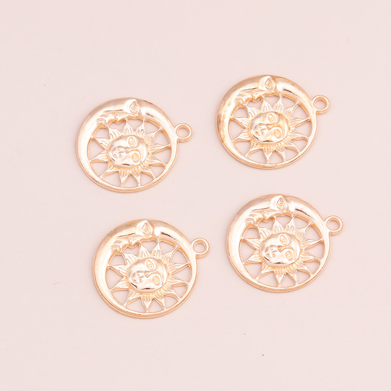 10 bucăți 30x26mm bijuterii retro DIY Luna Soare Pandantive Brelocuri pentru realizarea de brățări Colieri Accesorii de culoare argintie antică