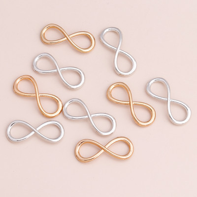 15 buc. Conectori infiniti de înaltă calitate, pandantive pentru bricolaj, brățări, coliere, bijuterii în două culori.