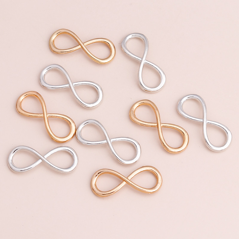 15 buc. Conectori infiniti de înaltă calitate, pandantive pentru bricolaj, brățări, coliere, bijuterii în două culori.