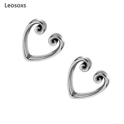 Leosoxs 2tk 8-30mm kõrvatropid ja tunnelid Südamekujulised sälgulised kõrvamõõturid Keha ehted augustused meestele ja naistele