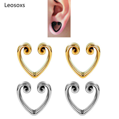 Leosoxs 2tk 8-30mm kõrvatropid ja tunnelid Südamekujulised sälgulised kõrvamõõturid Keha ehted augustused meestele ja naistele