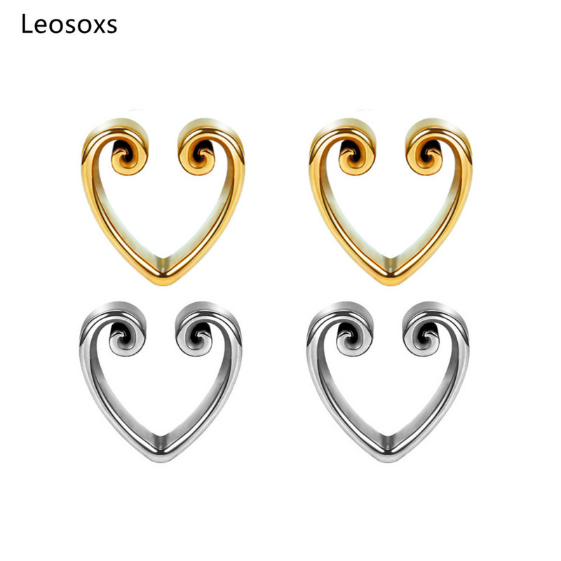 Leosoxs 2tk 8-30mm kõrvatropid ja tunnelid Südamekujulised sälgulised kõrvamõõturid Keha ehted augustused meestele ja naistele