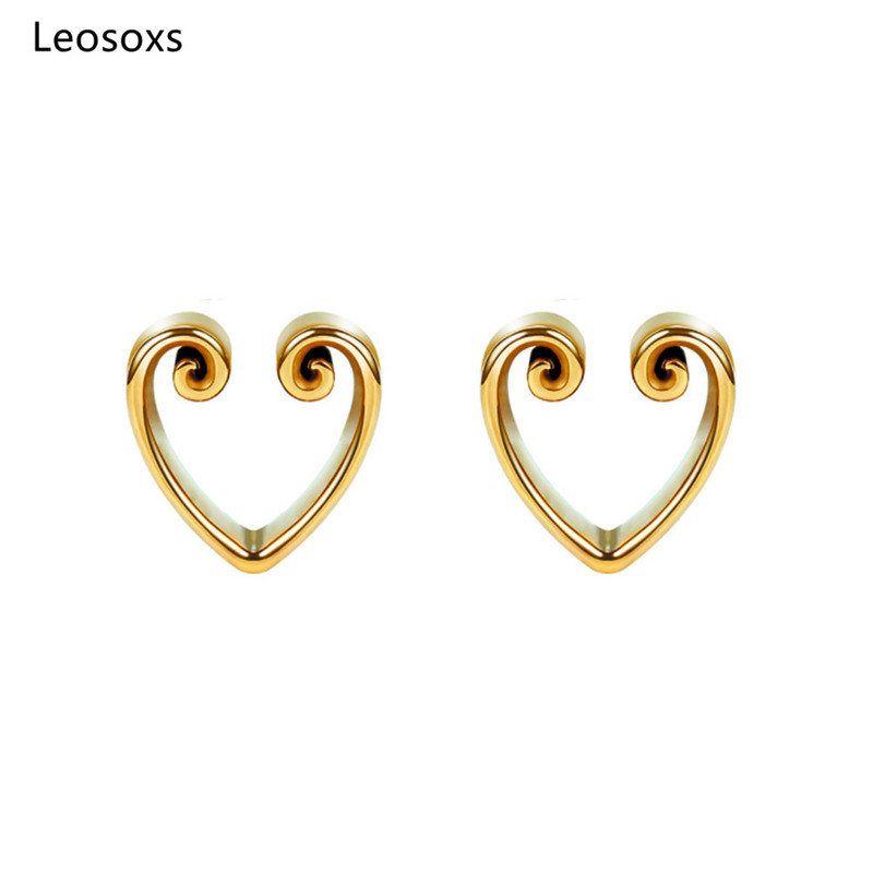 Leosoxs 2tk 8-30mm kõrvatropid ja tunnelid Südamekujulised sälgulised kõrvamõõturid Keha ehted augustused meestele ja naistele