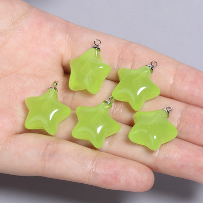 10 buc/lot amestecat drăguț rășină stea charms pandantive pentru brățări colier cercei bijuterii fabricare bricolaj piese breloc 20x17.5mm
