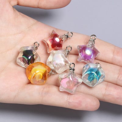 10 buc/lot amestecat drăguț rășină stea charms pandantive pentru brățări colier cercei bijuterii fabricare bricolaj piese breloc 20x17.5mm