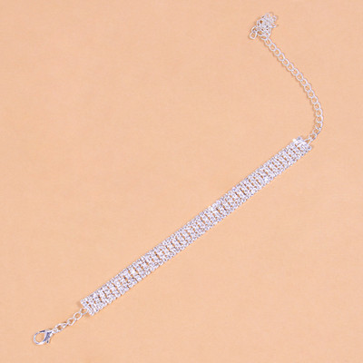 Stonefans gleznă boemă cu mai multe straturi, cu strasuri, pentru femei, accesorii de plajă, gleznă de tenis de cristal, lanț pentru picioare, bijuterii pentru picioare