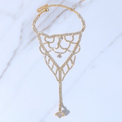 Stonefans Boho Strass cu mai multe straturi inimă deget de la picioare Brățări de gleznă Plajă femei Lanț de picior gleznă Sandale Accesorii de bijuterii