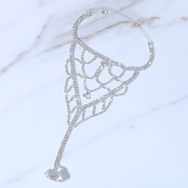 Stonefans Boho Strass cu mai multe straturi inimă deget de la picioare Brățări de gleznă Plajă femei Lanț de picior gleznă Sandale Accesorii de bijuterii